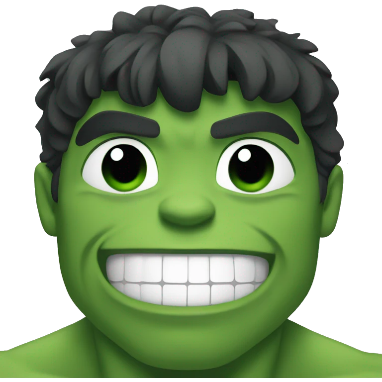 Friendly hulk smiling in love emoji