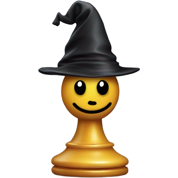a black chess pawn with a wizard hat emoji
