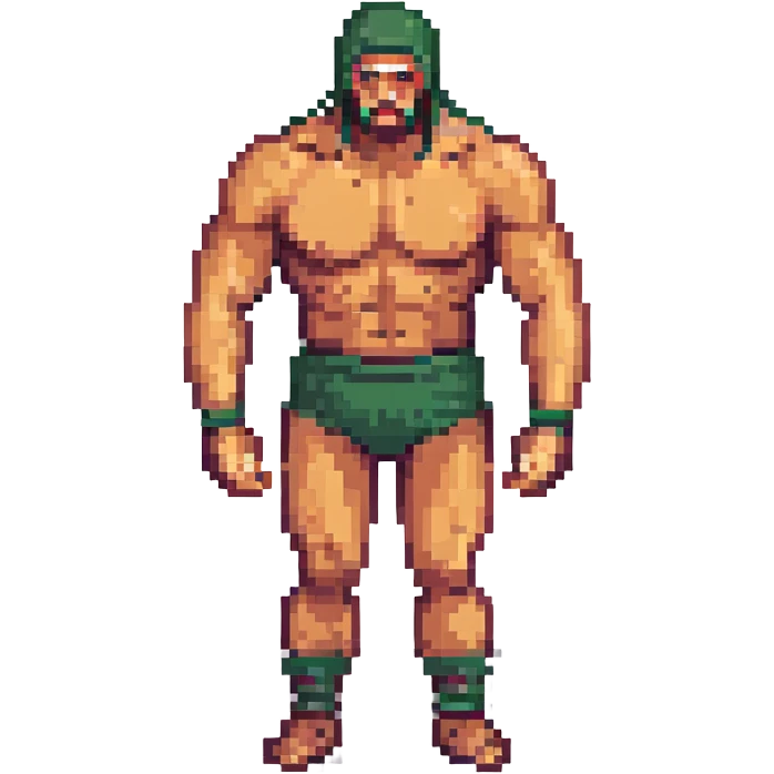 strong Dagestani wrestler, pixel art style emoji