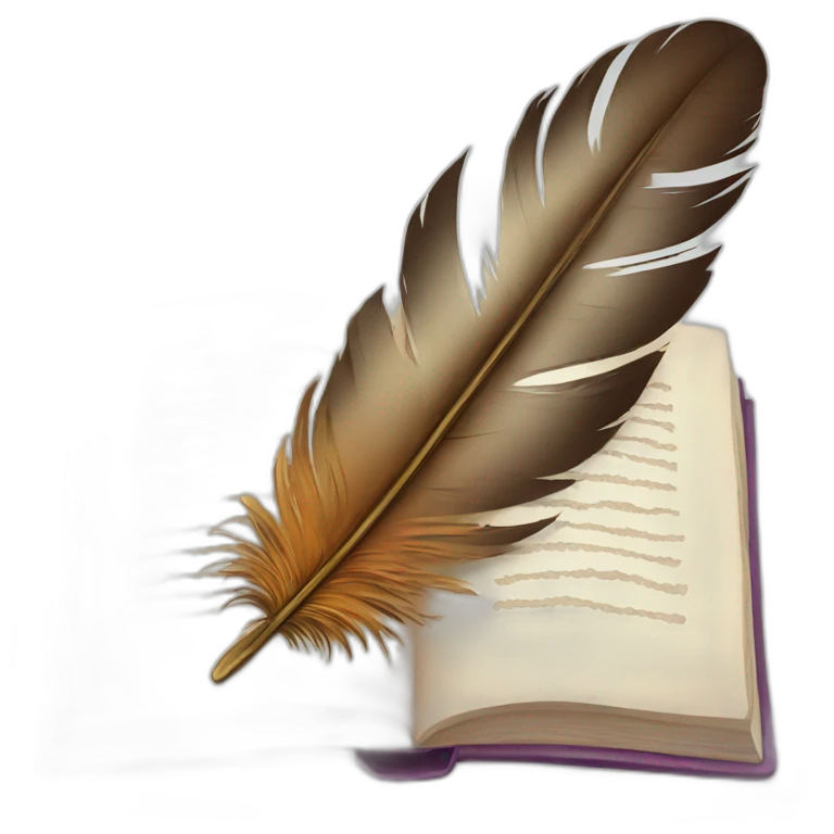 book with feather emoji