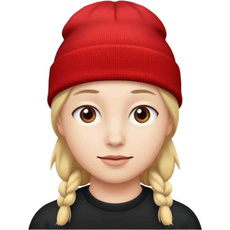 빨간 비니 모자 emoji