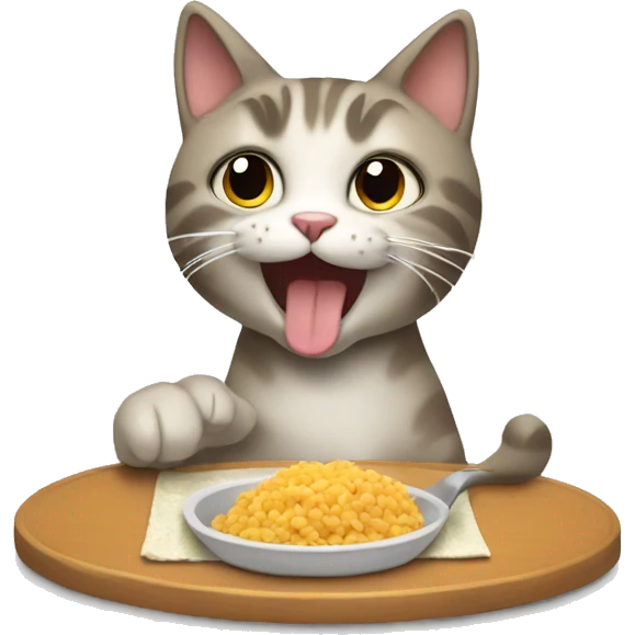 Cat eating food emoji