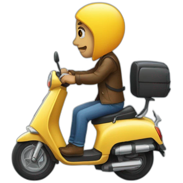 Zemmour sur un scooter en roue arrière emoji