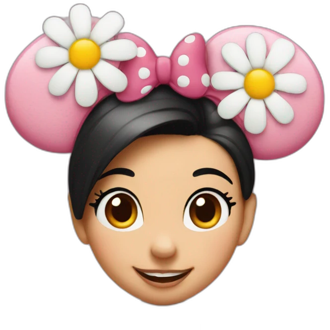 Minnie Mouse and flowers emoji