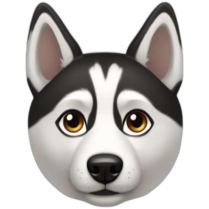 black and white husky no black under eyes, no white eyebrows, hazel eyes emoji