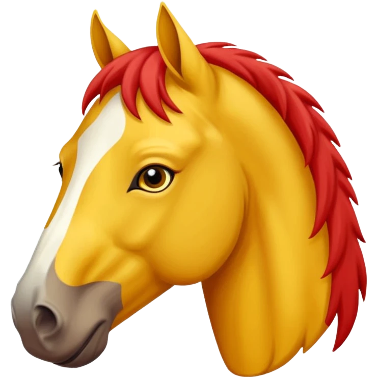 Cavalo vermelho e amarelo pastel emoji