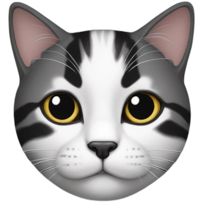 black and white tabby cat emoji