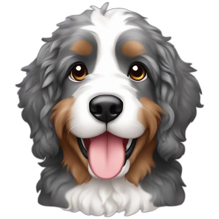 mini merle colored bernedoodle emoji