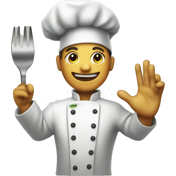 chef emoji raising hand in salute emoji
