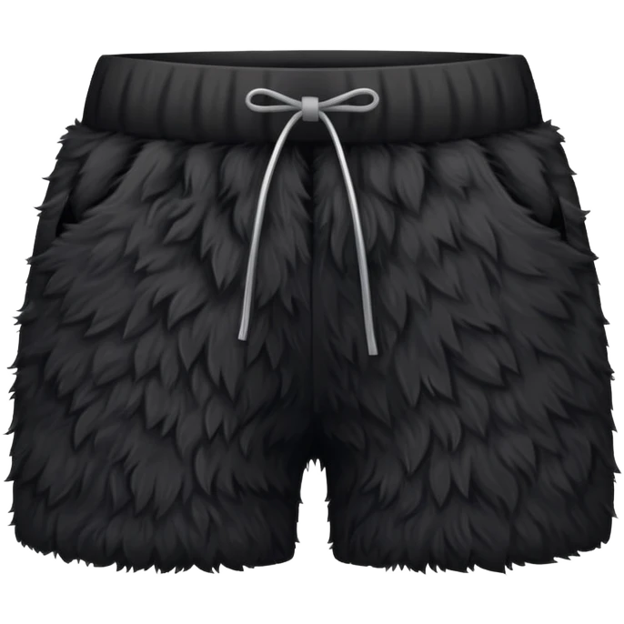 super realistic black fur shorts isolated emoji