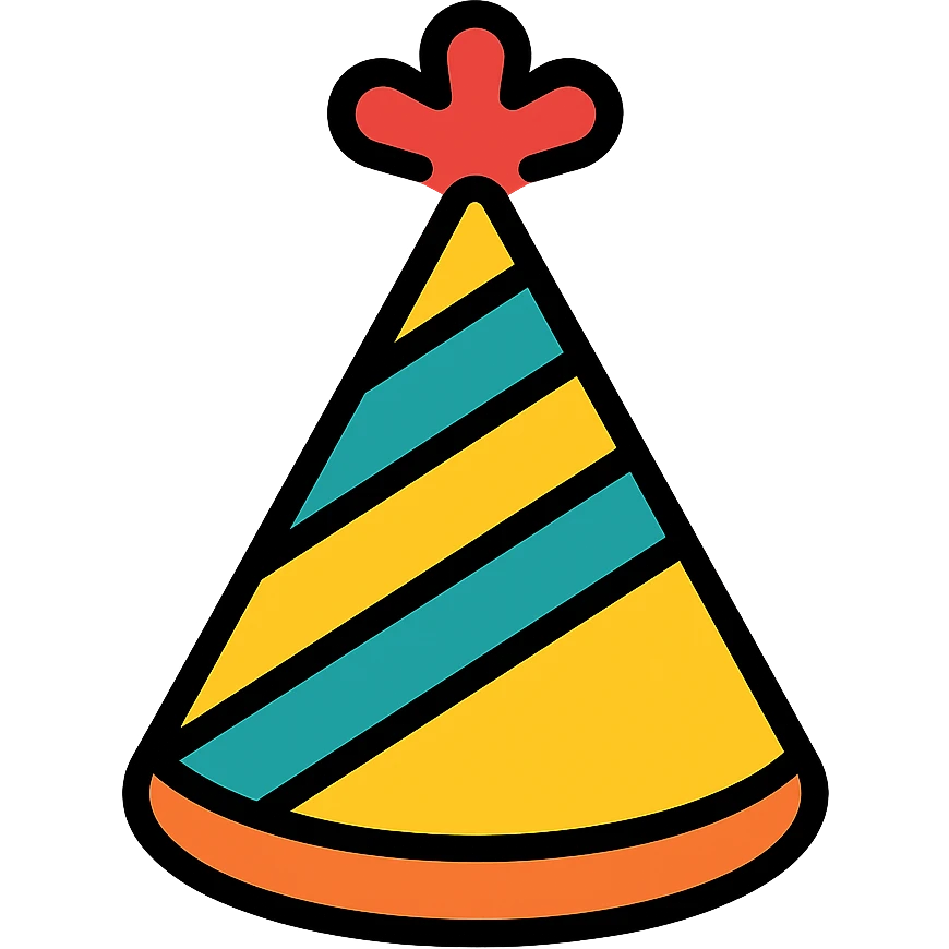simple and festive party hat, color icon style emoji