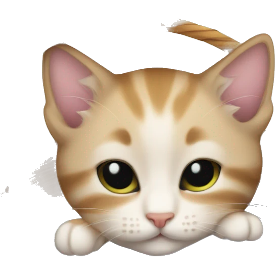 Kitten curled up in a basket emoji