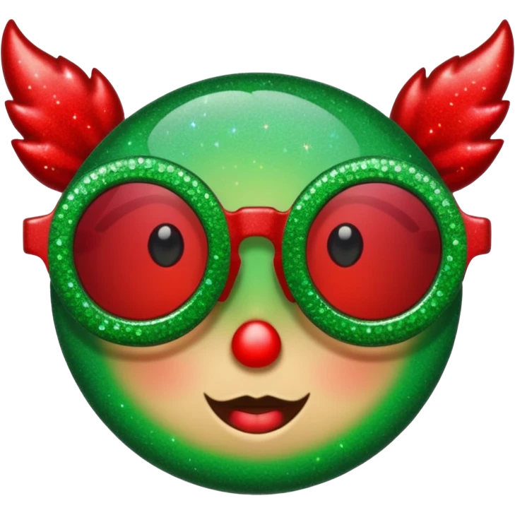 glitter red and green glasses emoji
