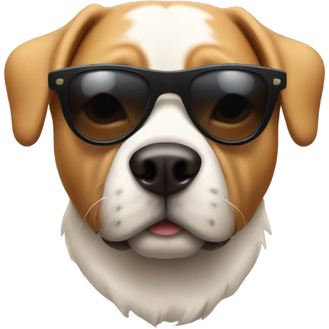 Dog with muscles and sunglasses  emoji