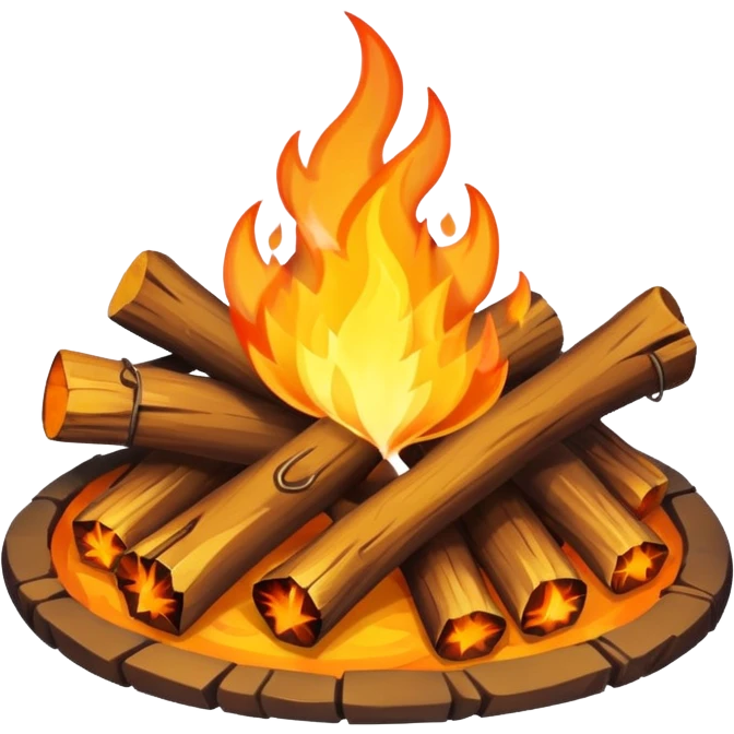 campfire with flames emoji