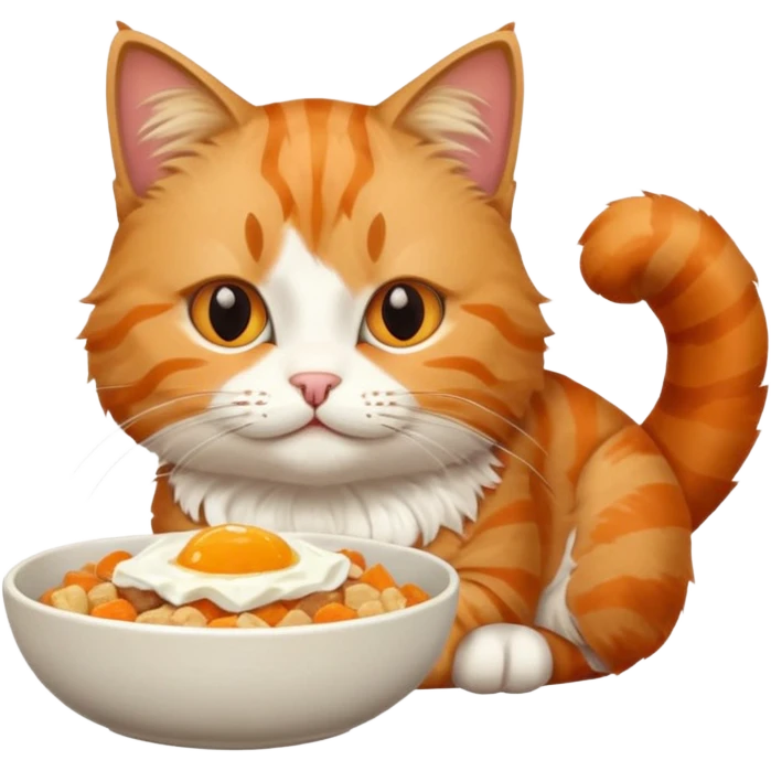 gato desayunando emoji