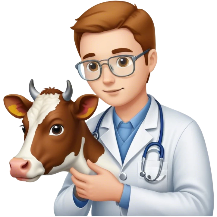 Veterinaria con una vaca  emoji