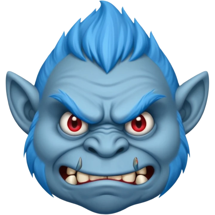 Troll blue  face emoji