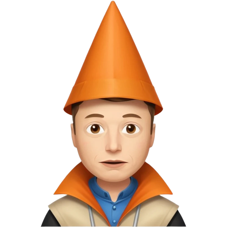 Elon wearing dunce cap emoji