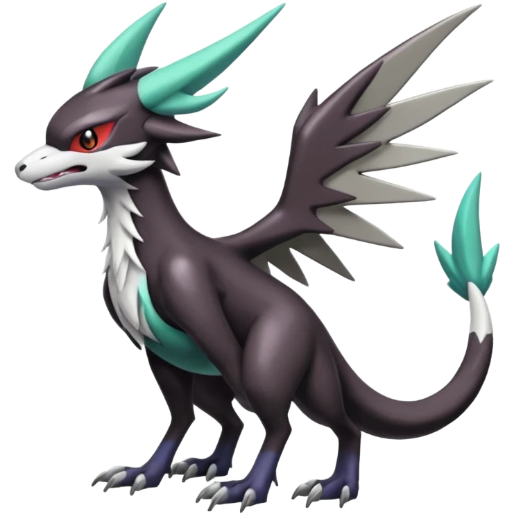 Shiny Noivern-Mightyena-Silvally-Fakémon-hybrid-creature (full body)  emoji