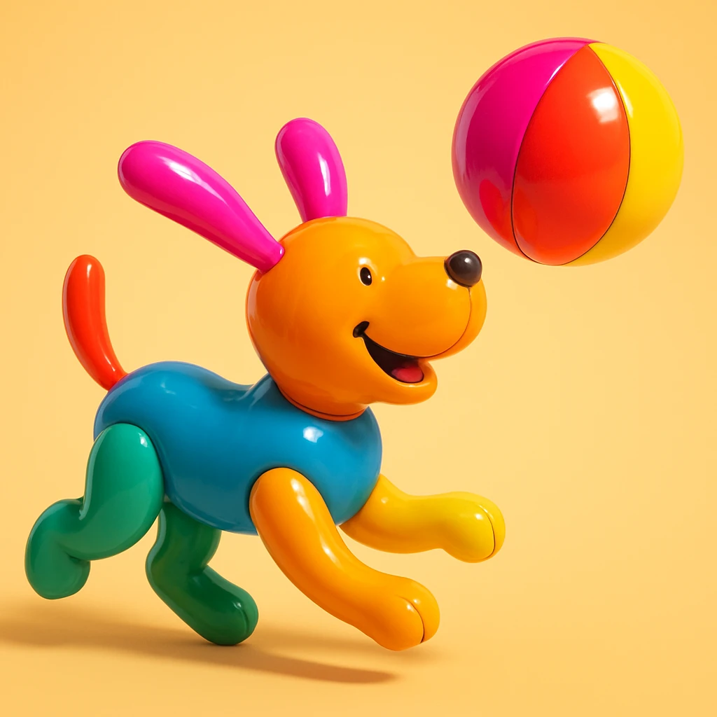happy dog running after ball emoji