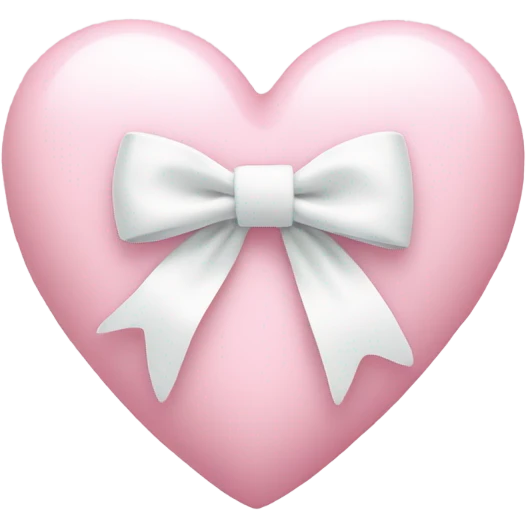 Pastel pink heart with white bow emoji