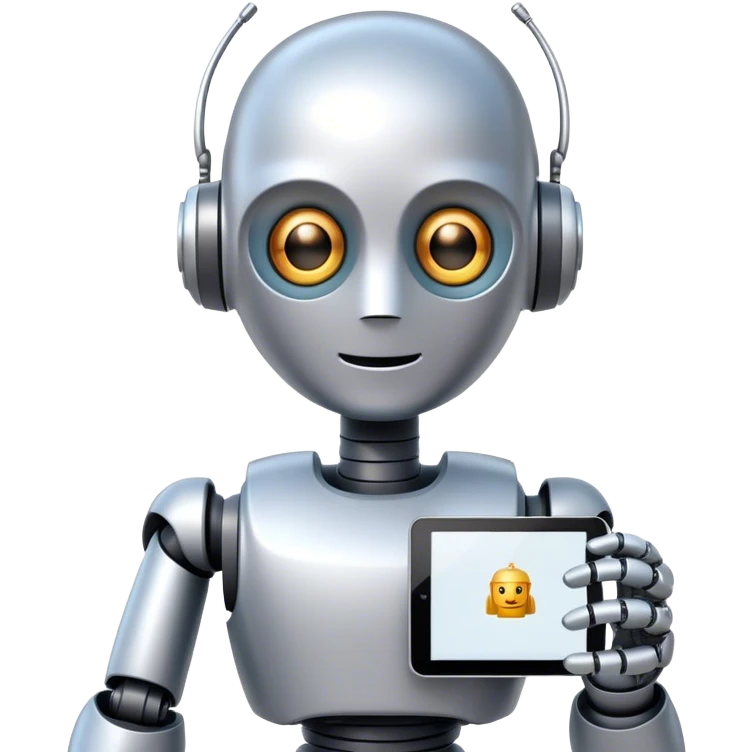 robot de inteligencia artificial que es un tutor virtual para estudiantes emoji