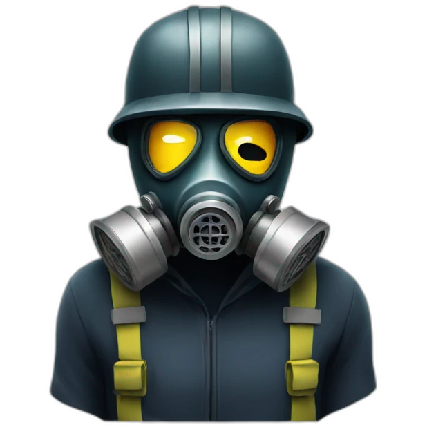 angry man in gasmask emoji