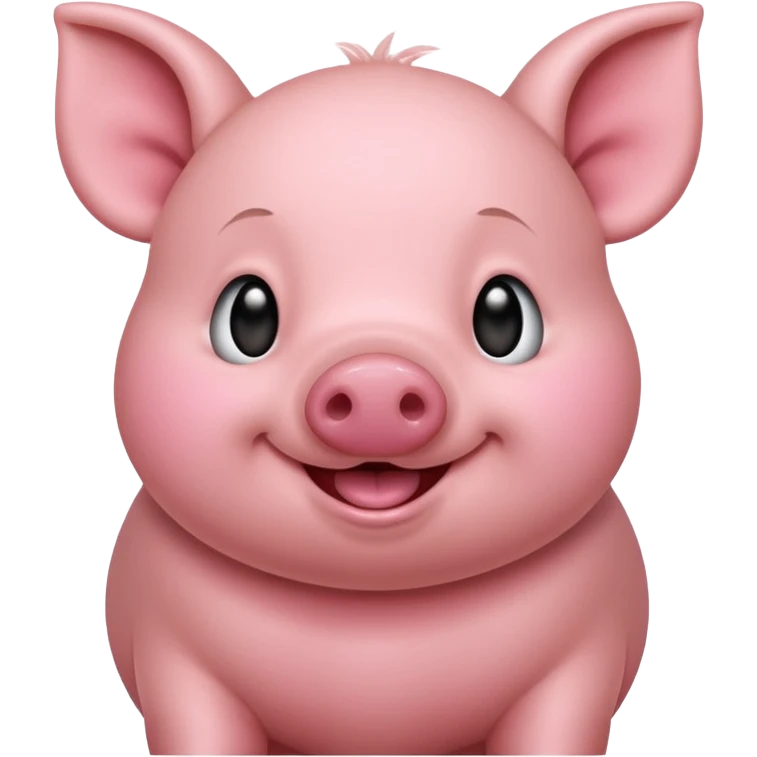 Smiling Piglet – standing with round cheeks and happy face emoji