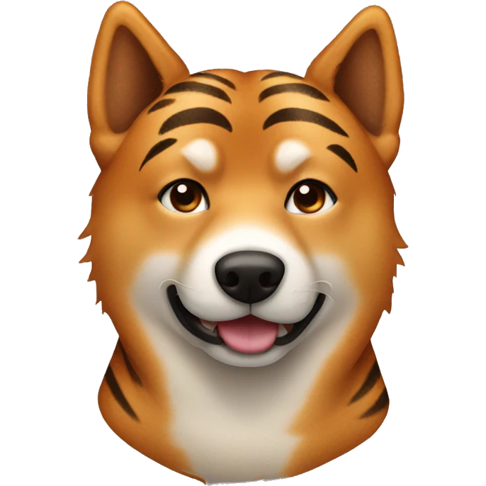 Brown jindo dog with tiger fur emoji