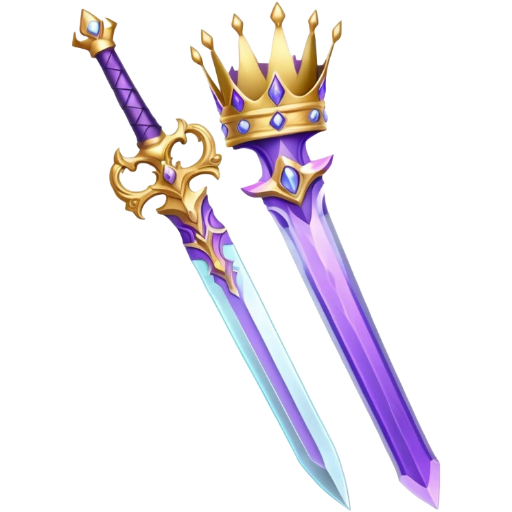 purple aura sword with crown  emoji