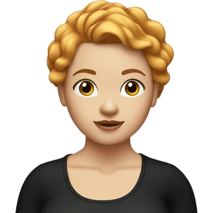 Curvy-strawberry-blonde-black leggings emoji