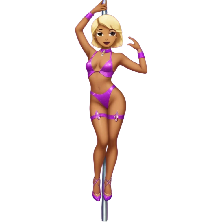 non binary stripper on a pole emoji
