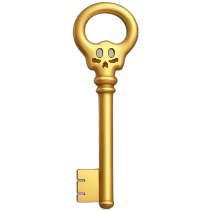 upright golden crossed 2 skeleton keys emoji
