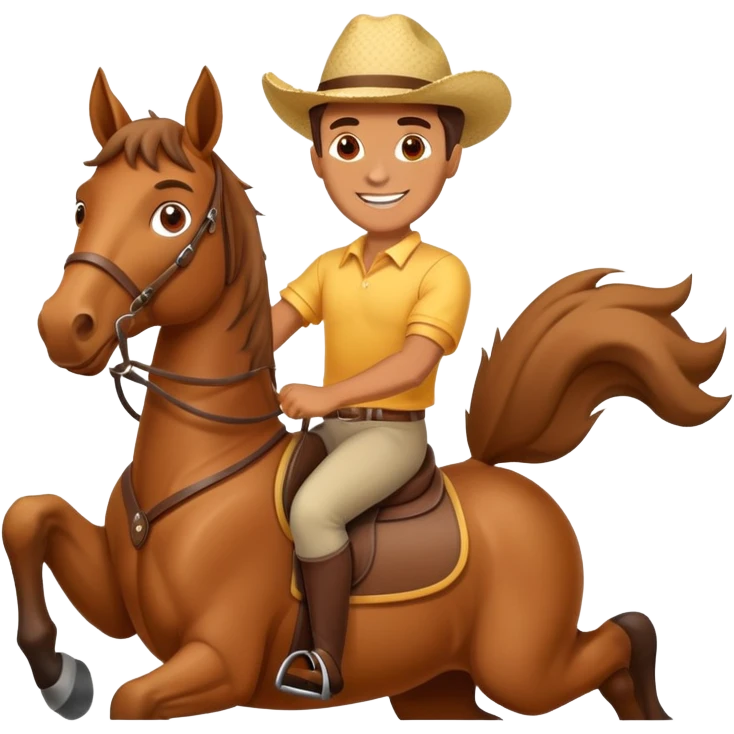 Веселый Мужчина на коне  emoji