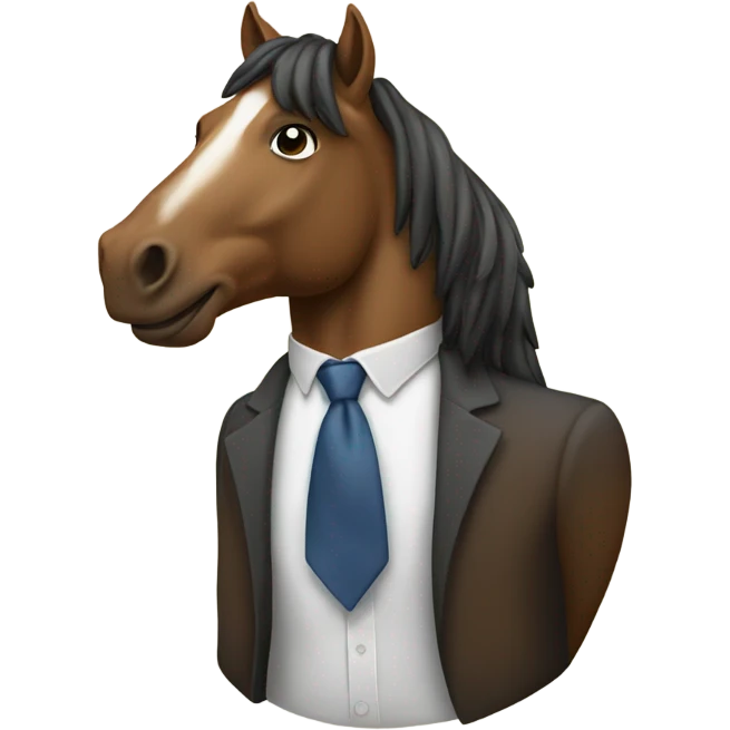 A horse wearing a tie emoji