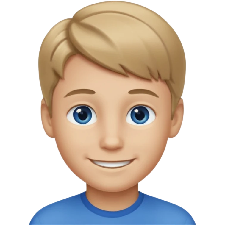 A smiling boy with dark blonde hair emoji