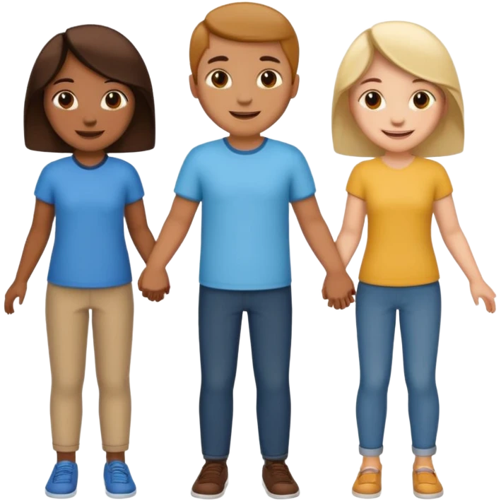 five people holding hands in a circle emoji
