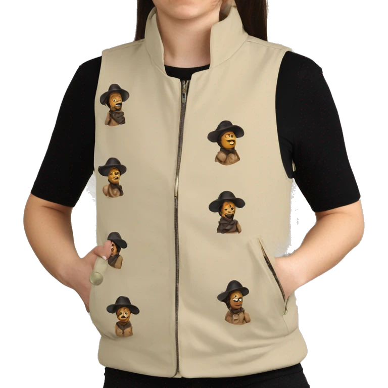 Three Musketeers sleeveless beige jacket emoji