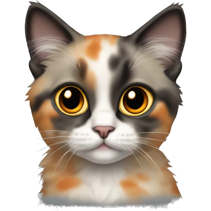Ragdoll kitten tortie with orange black grey face and ears  emoji