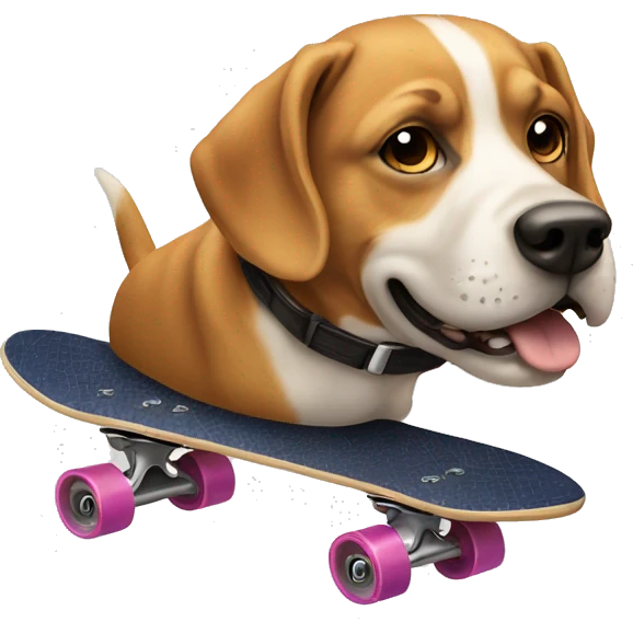 Cão andar skate emoji