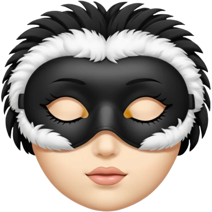 sleep mask emoji with closed eyes and eyelashes emoji