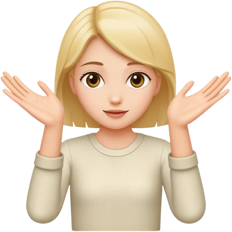 Girl spreading hands away from eachother emoji
