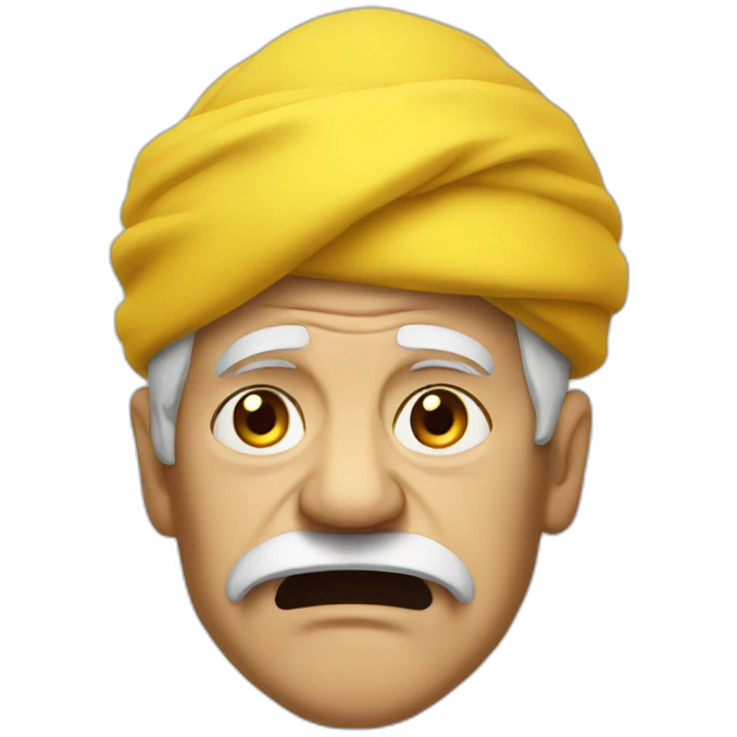 Angry old man in yellow turban emoji