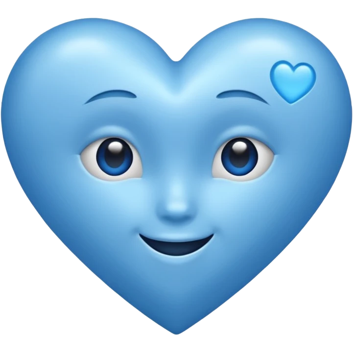 Blue heart with emotions emoji