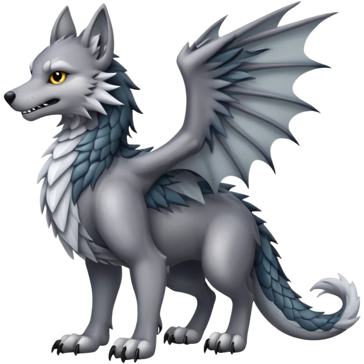 Wolf dragon hybrid with wings emoji