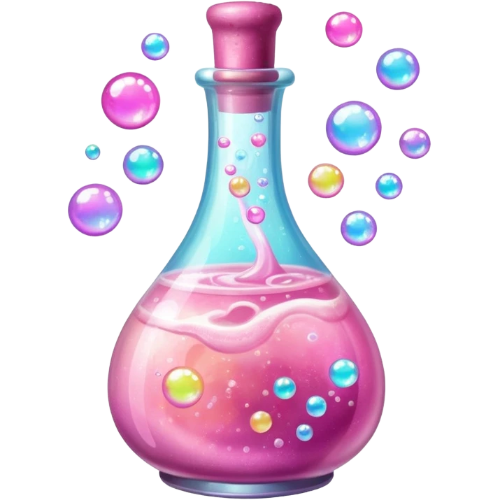 pink potion with bubbles emoji
