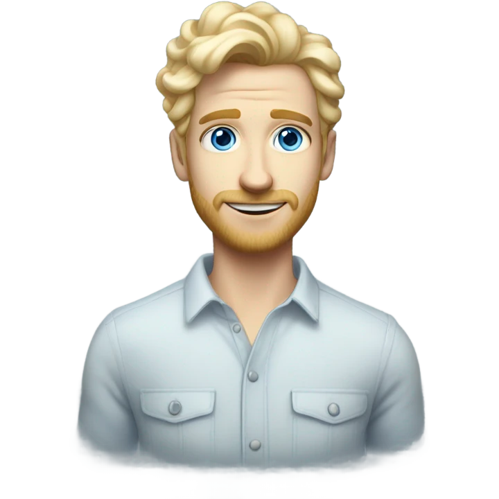 full body standing light curl blonde 30yo man blue eyed pale skin emoji