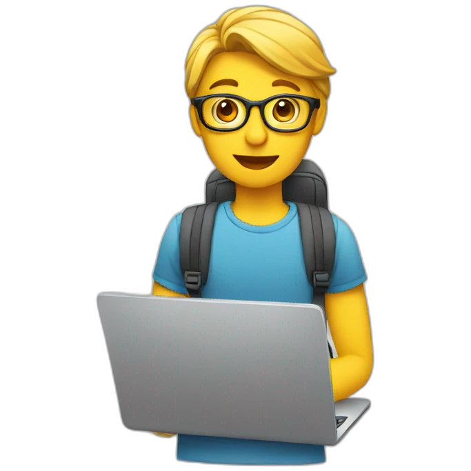 Student with laptop emoji