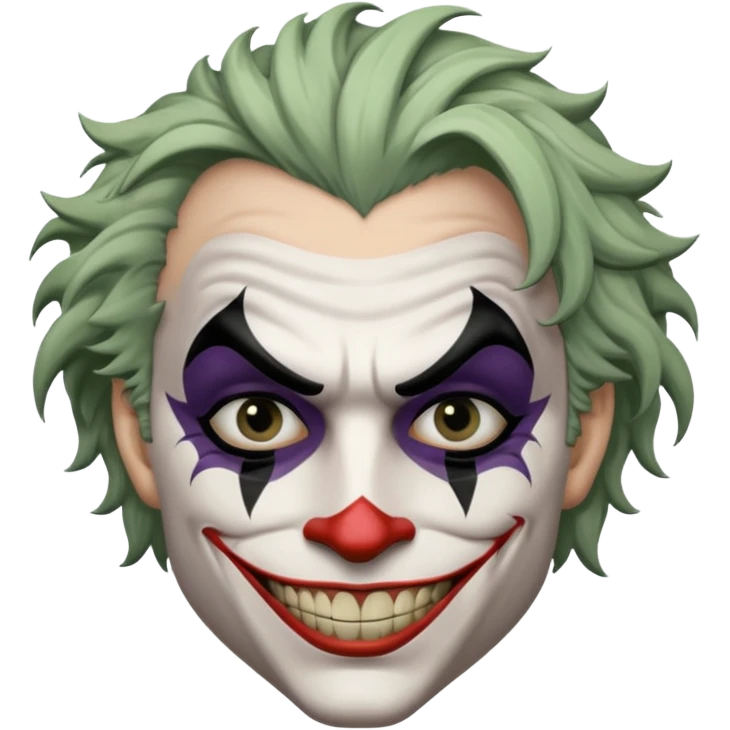 man with black and white joker makeup emoji